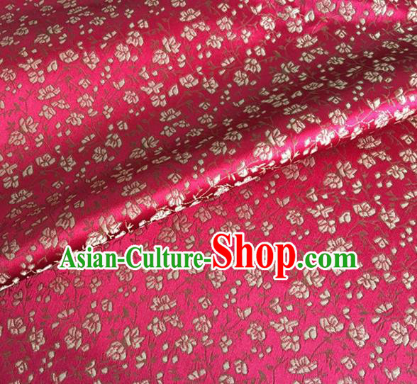 Asian Chinese Classical Pepper Flowers Pattern Design Rosy Brocade Fabric Traditional Cheongsam Silk Material