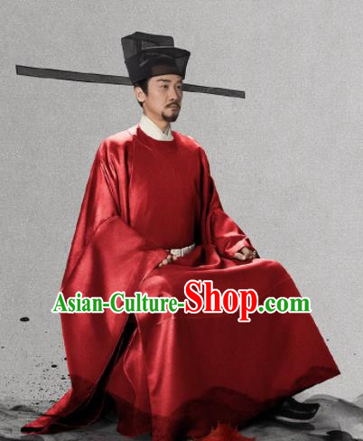 Traditional Chinese Ancient Song Dynasty Emperor Clothing Drama Royal Nirvana Xiao Jian Costumes and Hat for Men