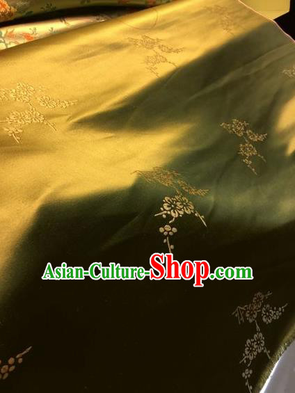 Asian Chinese Classical Plum Blossom Pattern Design Golden Silk Fabric Traditional Nanjing Brocade Material