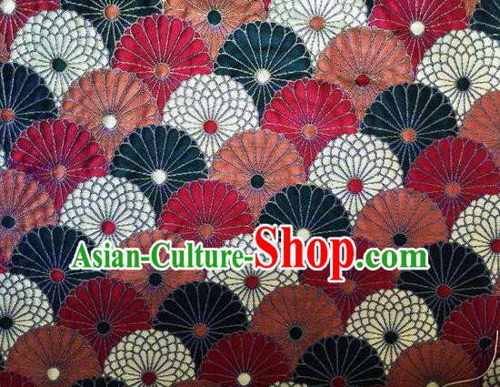 Asian Chinese Classical Chrysanthemum Pattern Design Silk Fabric Traditional Nanjing Brocade Material