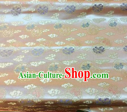 Asian Chinese Classical Cloud Pattern Design Champagne Silk Fabric Traditional Nanjing Brocade Material