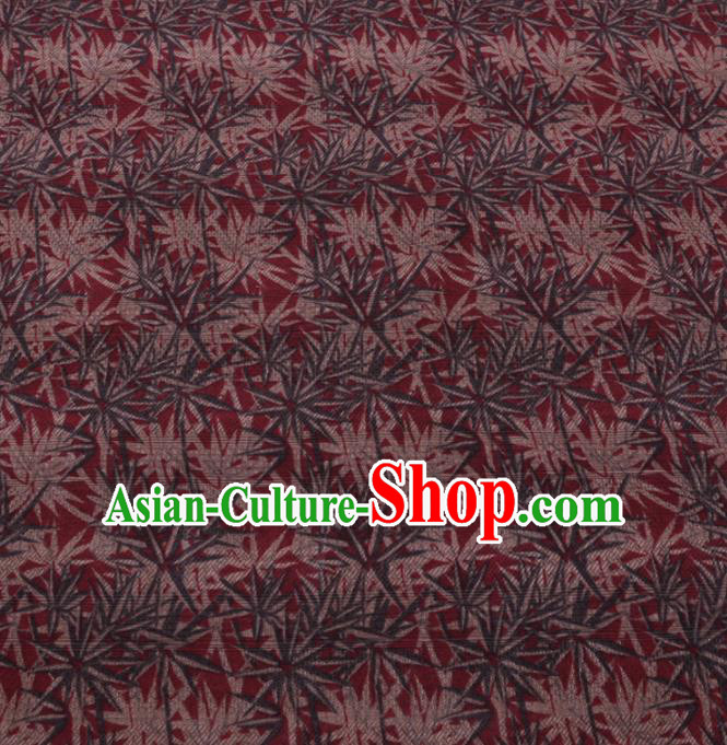 Chinese Cheongsam Classical Pattern Design Wine Red Watered Gauze Fabric Asian Traditional Silk Material