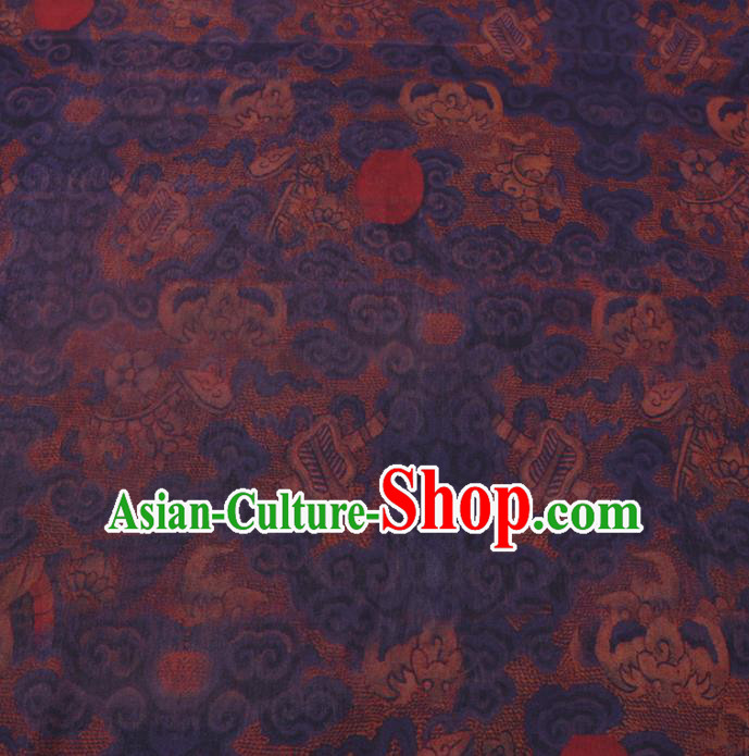 Chinese Cheongsam Classical Sunrise Pattern Design Khaki Watered Gauze Fabric Asian Traditional Silk Material