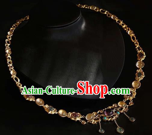 Chinese Traditional Treasure Necklace Handmade Hanfu Necklet Accessories for Women