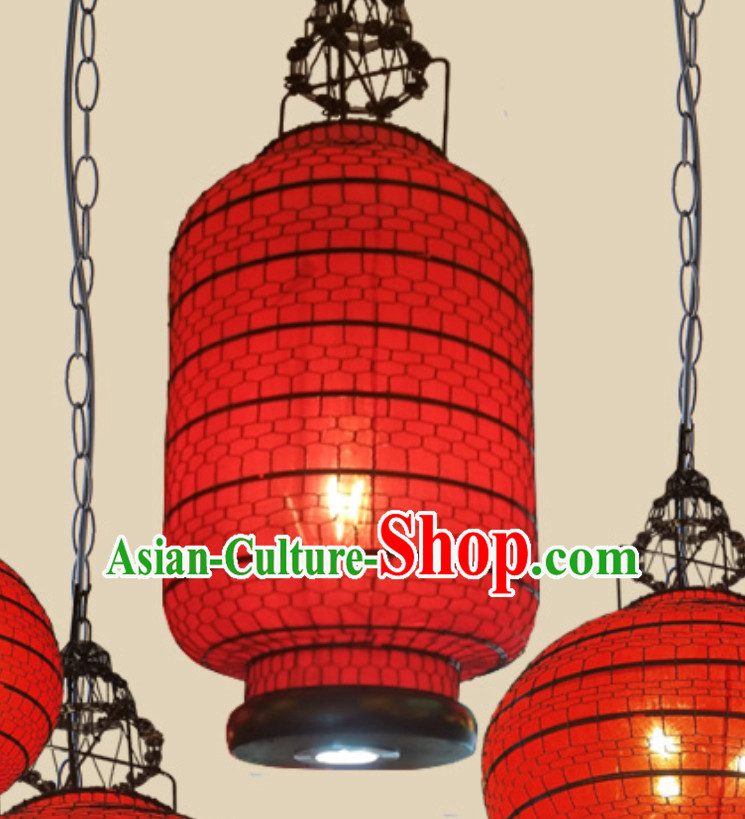 Free Worldwide Delivery Tube Shape Traditional Red Chinese Classical Handmade Iron Mesh Lantern Palace Lanterns