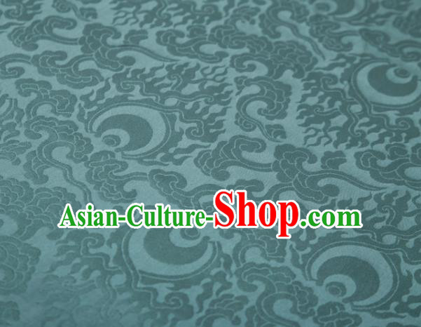 Chinese Classical Clouds Pattern Design Blue Mulberry Silk Fabric Asian Traditional Cheongsam Silk Material