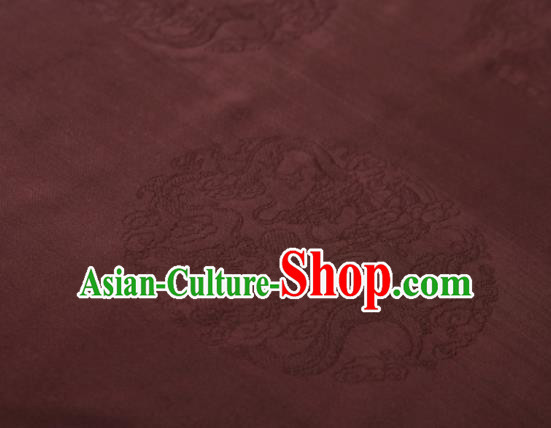 Chinese Classical Dragon Pattern Design Purplish Red Mulberry Silk Fabric Asian Traditional Cheongsam Silk Material