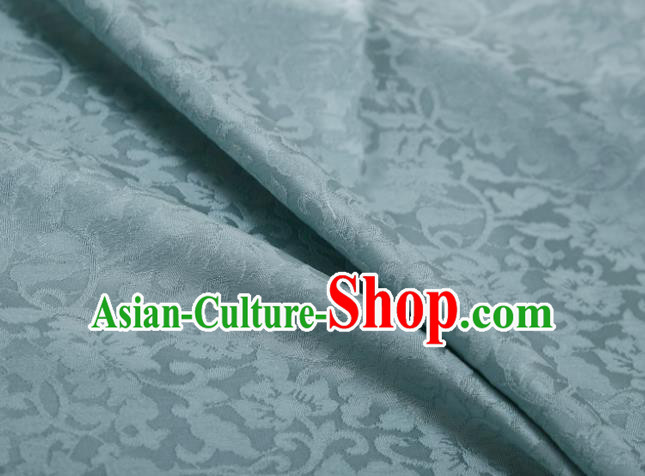 Chinese Classical Twine Lotus Pattern Design Light Blue Mulberry Silk Fabric Asian Traditional Cheongsam Silk Material