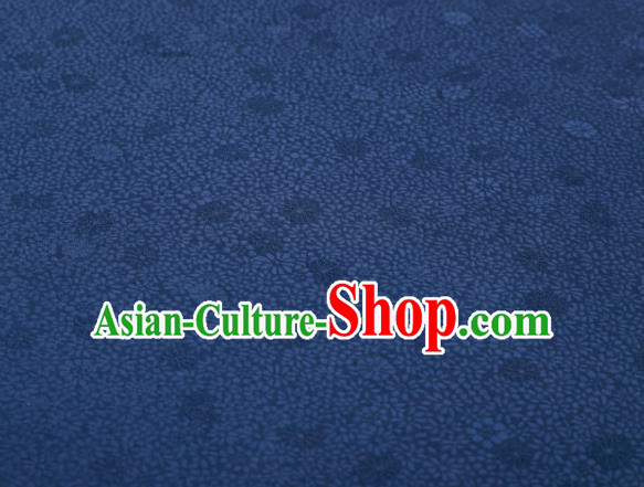 Chinese Classical Daisy Pattern Design Navy Mulberry Silk Fabric Asian Traditional Cheongsam Silk Material