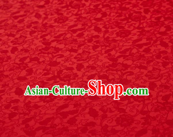 Chinese Classical Twine Flowers Pattern Design Red Mulberry Silk Fabric Asian Traditional Cheongsam Silk Material