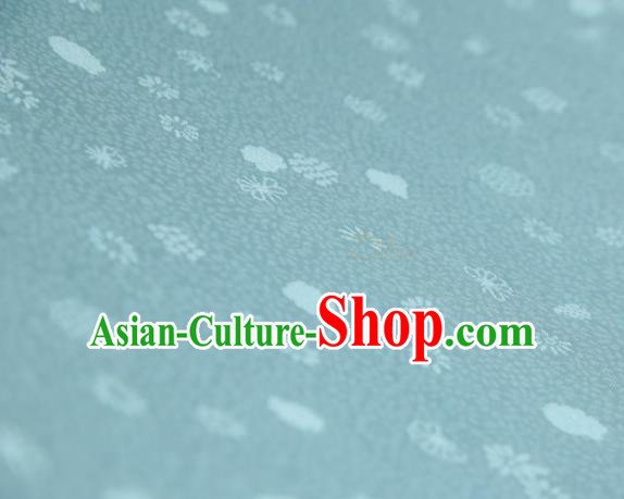 Chinese Classical Daisy Pattern Design Light Blue Mulberry Silk Fabric Asian Traditional Cheongsam Silk Material