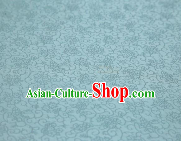 Chinese Classical Plant Pattern Design Light Blue Mulberry Silk Fabric Asian Traditional Cheongsam Silk Material