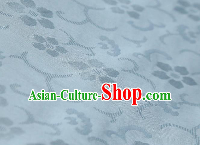 Chinese Classical Plum Pattern Design Light Blue Mulberry Silk Fabric Asian Traditional Cheongsam Silk Material