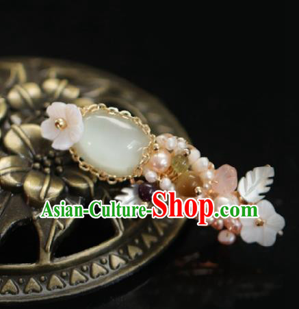 Chinese Handmade Ming Dynasty Princess Pearls Hair Claw Hairpins Ancient Hanfu Hair Accessories for Women