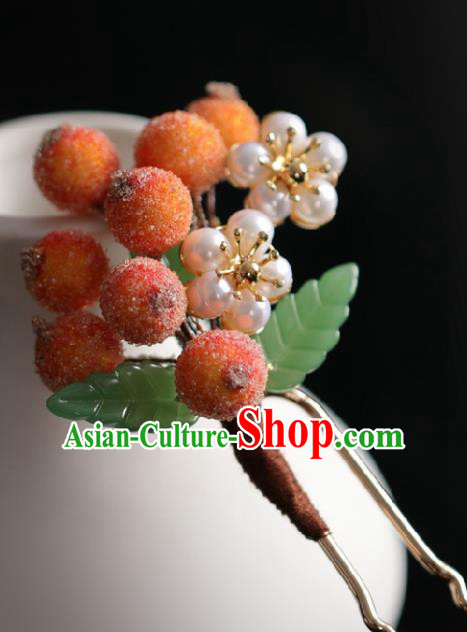 Chinese Handmade Ming Dynasty Princess Berry Hairpins Ancient Hanfu Hair Accessories for Women