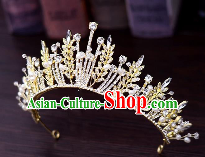 Top Handmade Bride Crystal Royal Crown Wedding Hair Accessories for Women