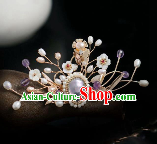 Chinese Handmade Ming Dynasty Princess Hair Crown Hairpins Ancient Hanfu Hair Accessories for Women