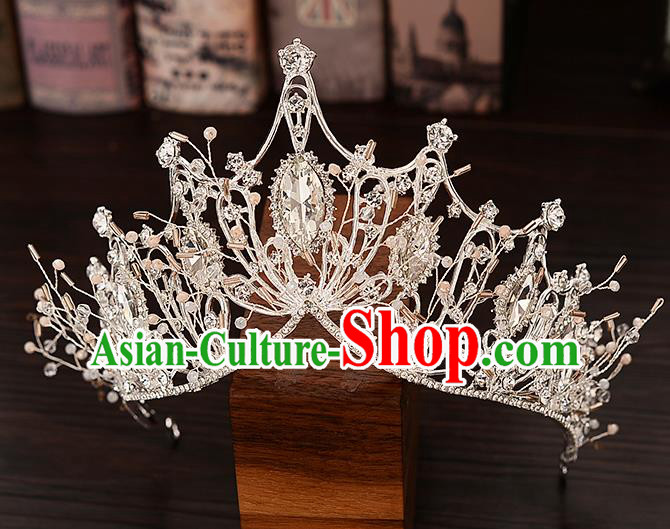 Top Handmade Princess Crystal Royal Crown Wedding Bride Hair Accessories for Women