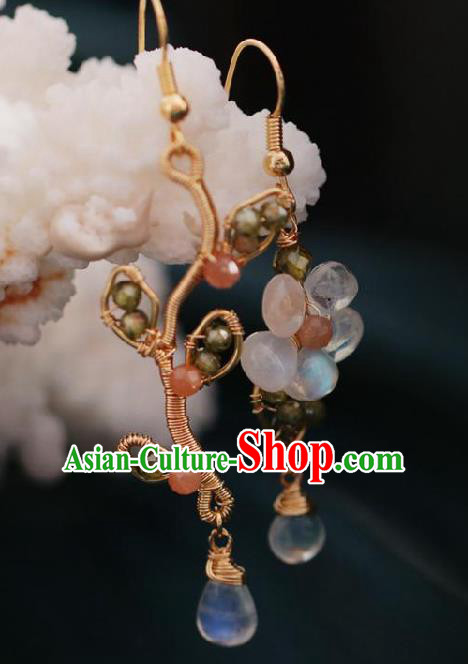 Chinese Traditional Hanfu Tassel Earrings Handmade Ear Jewelry Accessories for Women