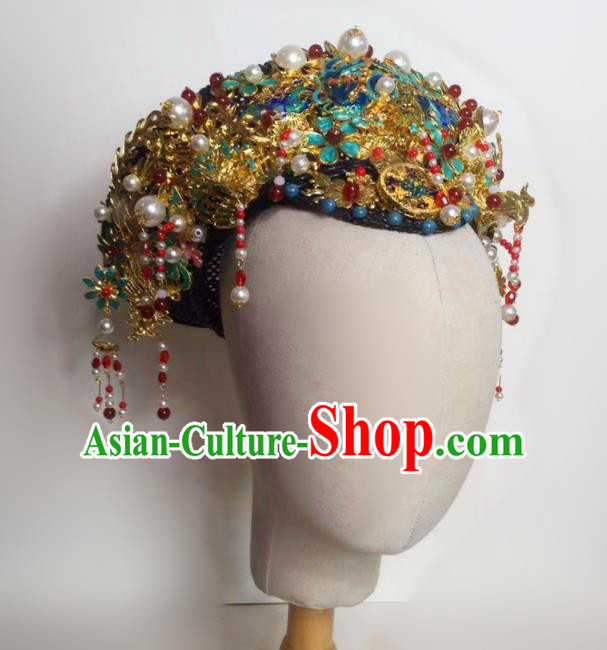 Chinese Handmade Qing Dynasty Court Hat Phoenix Coronet Hat Ancient Empress Hair Accessories for Women