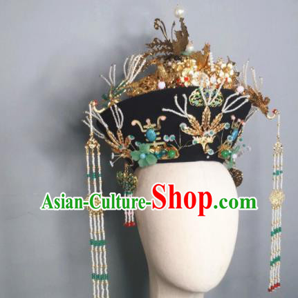 Chinese Handmade Qing Dynasty Queen Hat Phoenix Coronet Ancient Empress Hair Accessories for Women