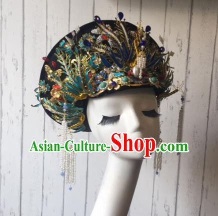 Chinese Handmade Qing Dynasty Imperial Consort Hat Phoenix Coronet Ancient Empress Hair Accessories for Women