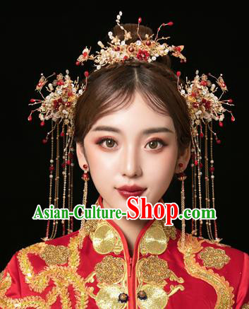 Traditional Chinese Wedding Beads Hair Comb Hairpins Handmade Ancient Bride Hair Accessories for Women