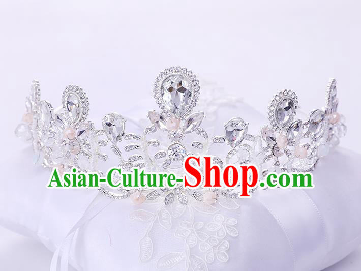 Top Handmade Wedding Bride Royal Crown Baroque Princess Hair Accessories for Women