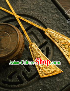 Chinese Traditional Tang Dynasty Hanfu Golden Hairpins Handmade Ancient Royal Empress Hair Accessories for Women