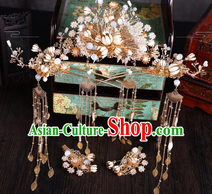 Traditional Chinese Handmade Hair Comb Chaplet Hairpins Ancient Bride Hair Accessories for Women