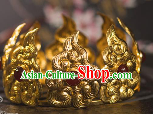 Chinese Traditional Tang Dynasty Court Agate Hair Crown Handmade Ancient Royal Empress Hair Accessories for Women