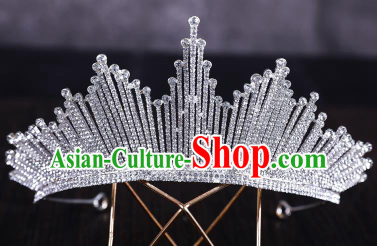 Top Handmade Wedding Bride Jewel Royal Crown Baroque Princess Hair Accessories for Women