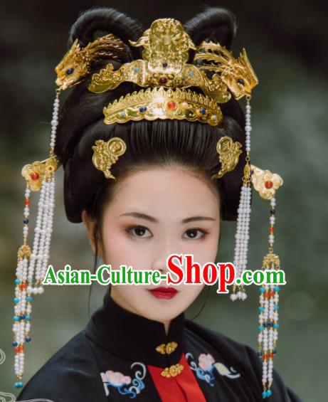 Traditional Chinese Ming Dynasty Empress Phoenix Coronet Hairpins Handmade Ancient Queen Hair Accessories for Women