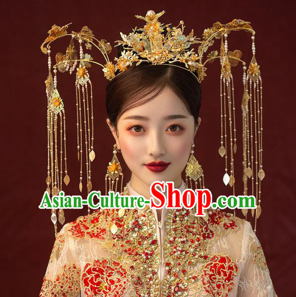 Traditional Chinese Handmade Luxury Chaplet Hair Crown Hairpins Ancient Bride Hair Accessories for Women