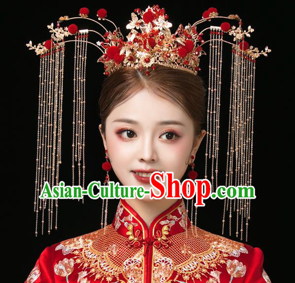 Traditional Handmade Chinese Chaplet Hair Crown Hairpins Ancient Bride Hair Accessories for Women