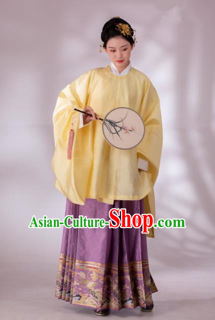 Traditional Chinese Ming Dynasty Patrician Dowager Blouse and Skirt Ancient Duchess Historical Costumes for Women