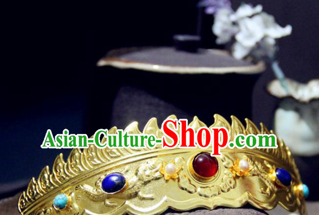 Chinese Traditional Tang Dynasty Hair Crown Handmade Ancient Royal Empress Hair Accessories for Women