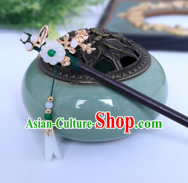 Traditional Chinese Ming Dynasty Sandalwood Hairpins Handmade Ancient Swordsman Hair Accessories for Women