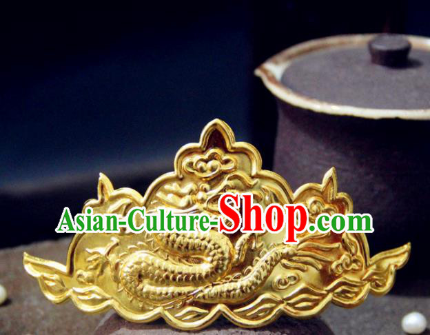 Chinese Traditional Tang Dynasty Carving Dragon Hairpin Handmade Ancient Royal Empress Hair Accessories for Women