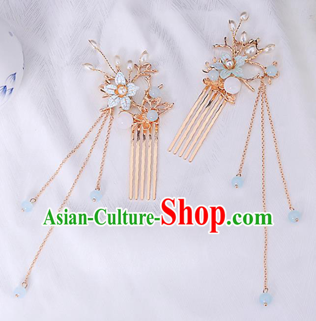 Chinese Traditional Ming Dynasty Hair Combs Hairpins Handmade Ancient Princess Hair Accessories for Women