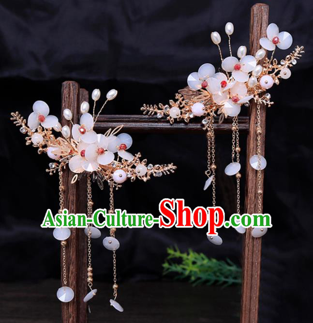 Traditional Chinese Hanfu Pearls Tassel Hair Claws Hairpins Handmade Ancient Princess Hair Accessories for Women