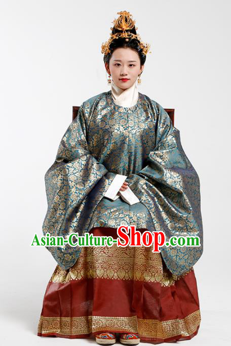 Traditional Chinese Ancient Patrician Countess Silk Blouse Ming Dynasty Duchess Historical Costumes for Women