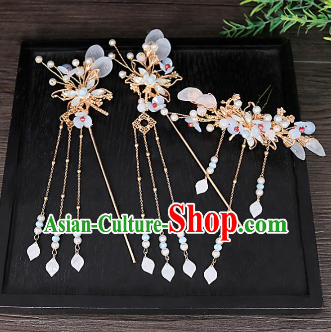 Traditional Chinese Hanfu Dragonfly Hair Crown Hairpins Handmade Ancient Princess Hair Accessories Complete Set for Women