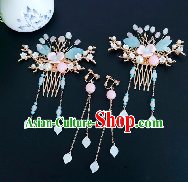 Traditional Chinese Hanfu Tassel Hair Combs Handmade Ancient Princess Hair Accessories for Women