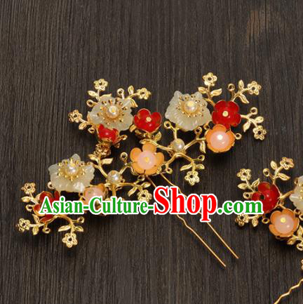 Traditional Chinese Hanfu Flowers Hairpins Handmade Ancient Princess Hair Accessories for Women