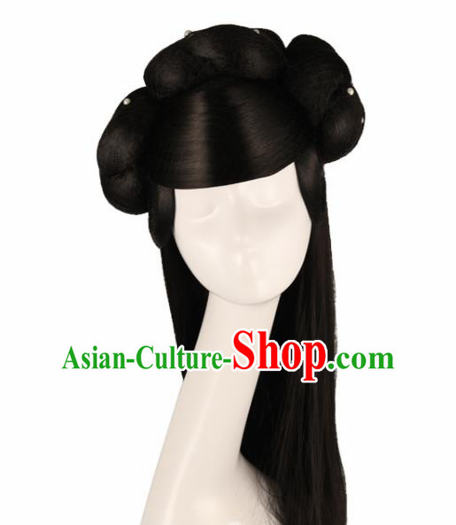 Traditional Chinese Han Dynasty Princess Wigs Ancient Goddess Fairy Hair Accessories for Women