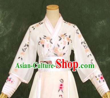 Chinese Ancient Swordswoman White Hanfu Dress Drama Goddess Princess Costume for Women