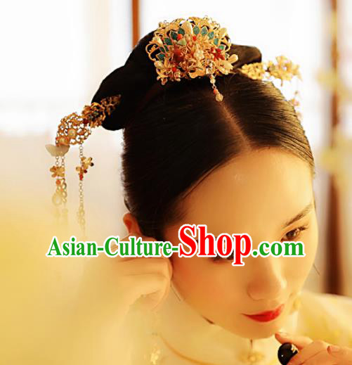 Chinese Traditional Ming Dynasty Queen Hair Comb Hairpins Ancient Princess Hair Accessories for Women