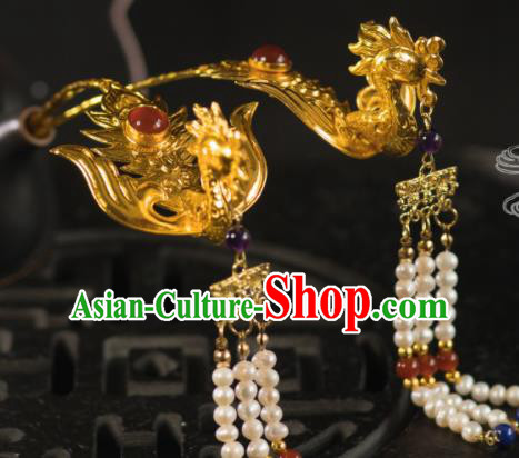 Chinese Traditional Ming Dynasty Phoenix Tassel Hairpins Ancient Empress Hair Accessories for Women