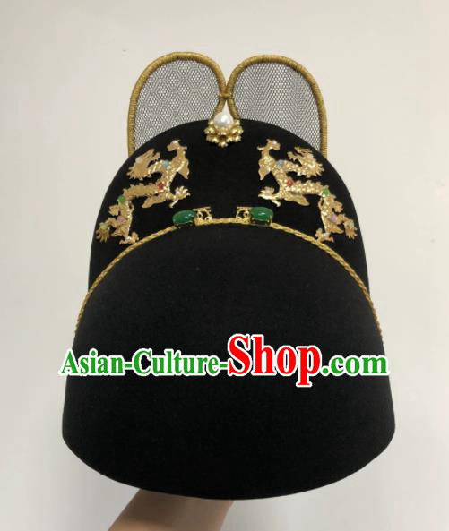 Chinese Traditional Ming Dynasty Emperor Hat Ancient Bridegroom Hair Accessories for Men